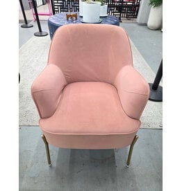 Modern Pink Velvet Accent Chair