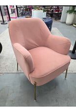 Modern Pink Velvet Accent Chair