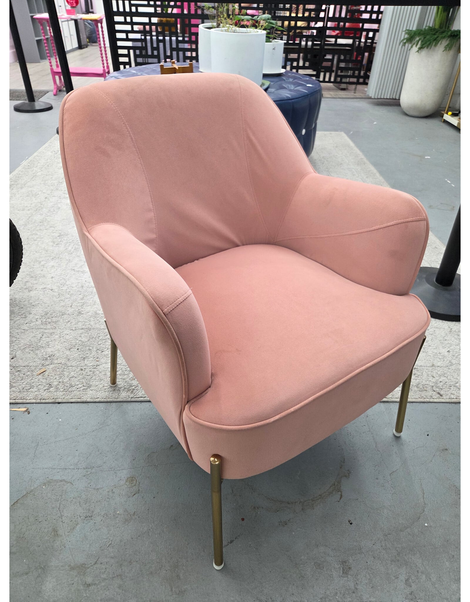 Modern Pink Velvet Accent Chair