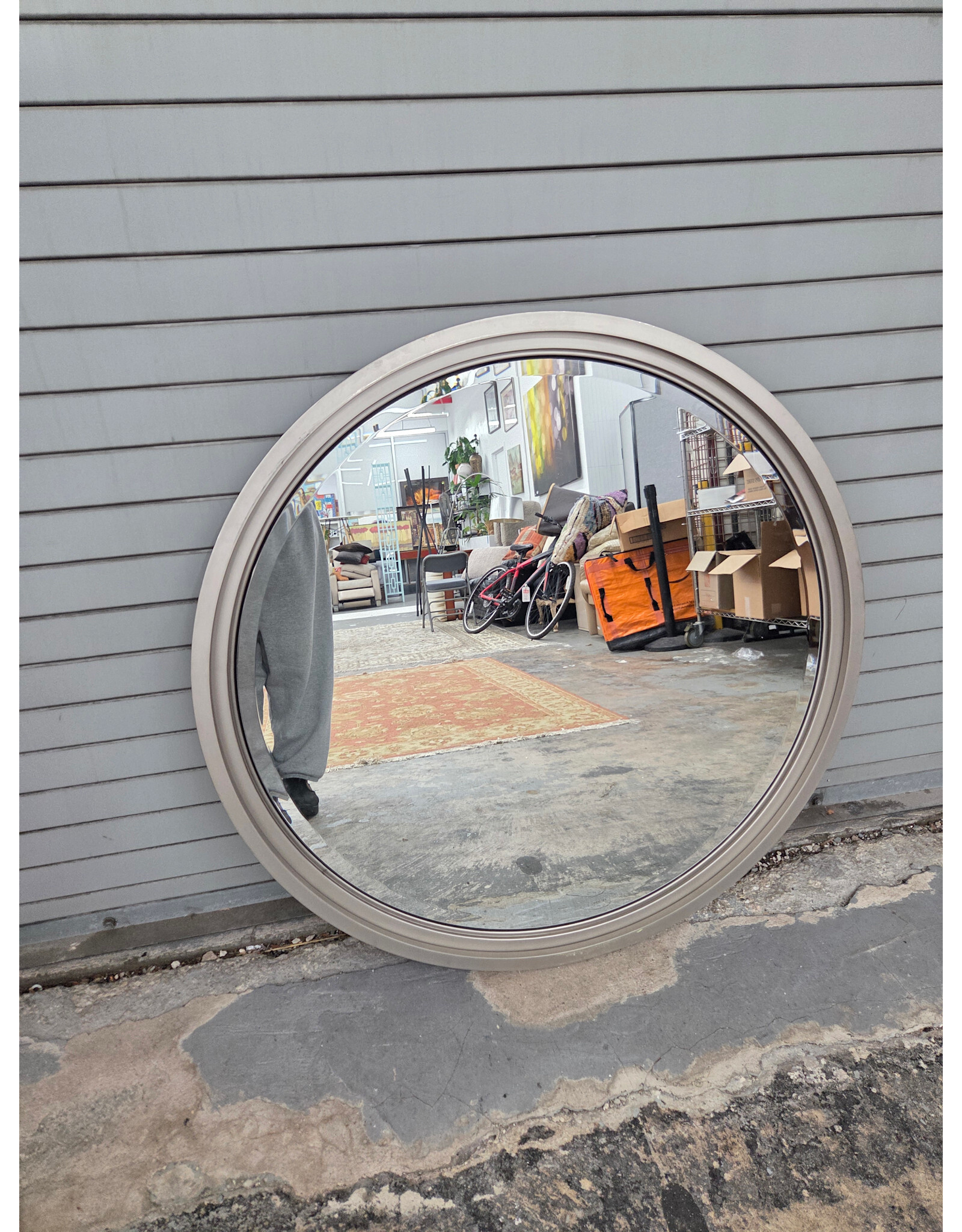 Silver Framed Circular Hanging Mirror