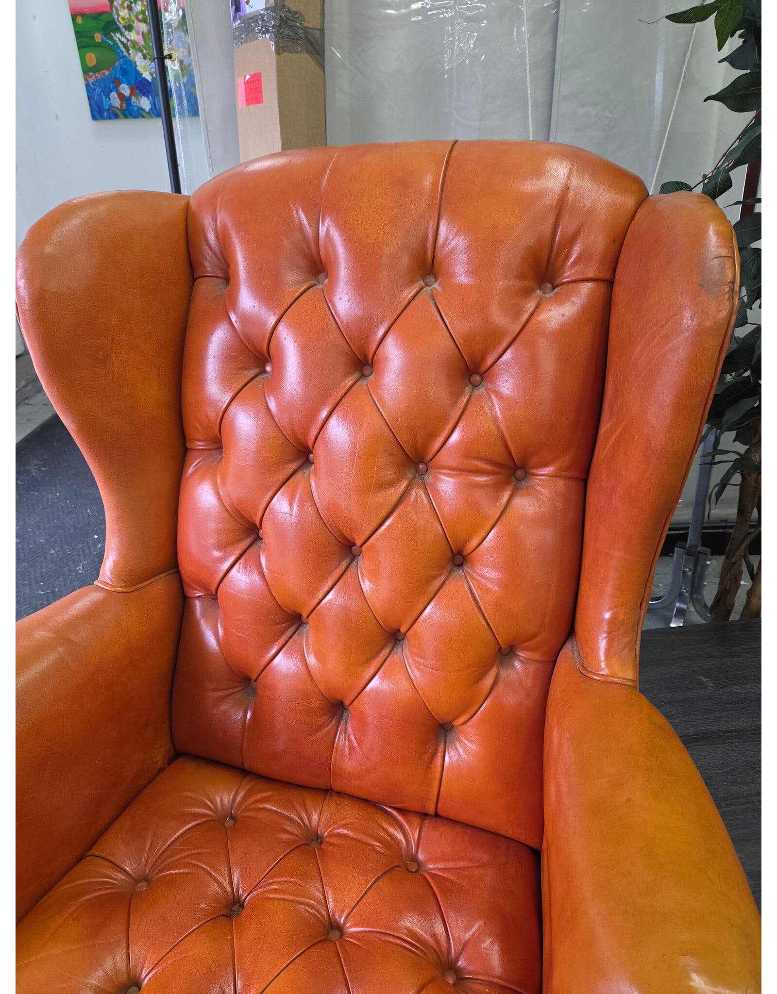 Vintage-Style Wingback Armchair