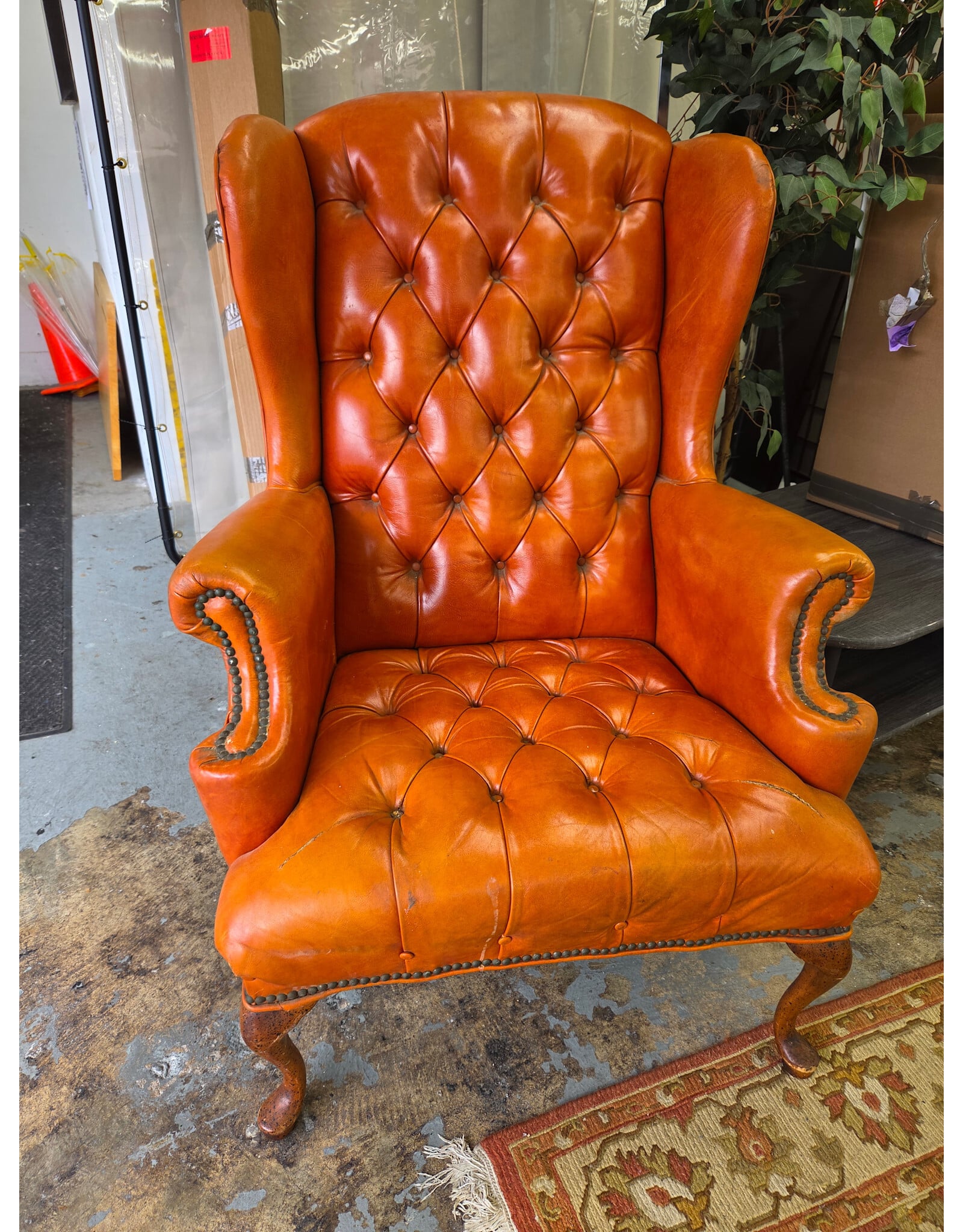 Vintage-Style Wingback Armchair
