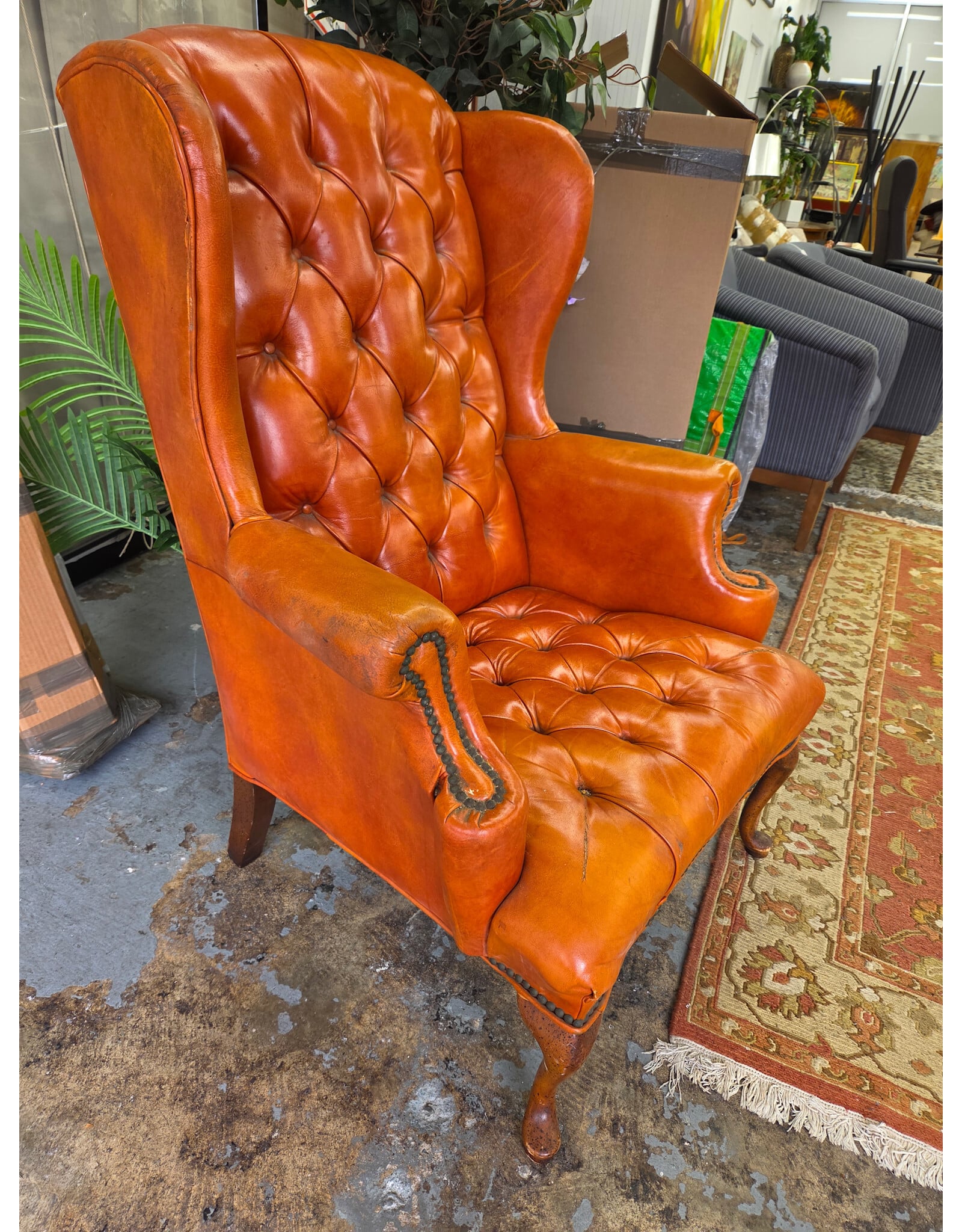 Vintage-Style Wingback Armchair