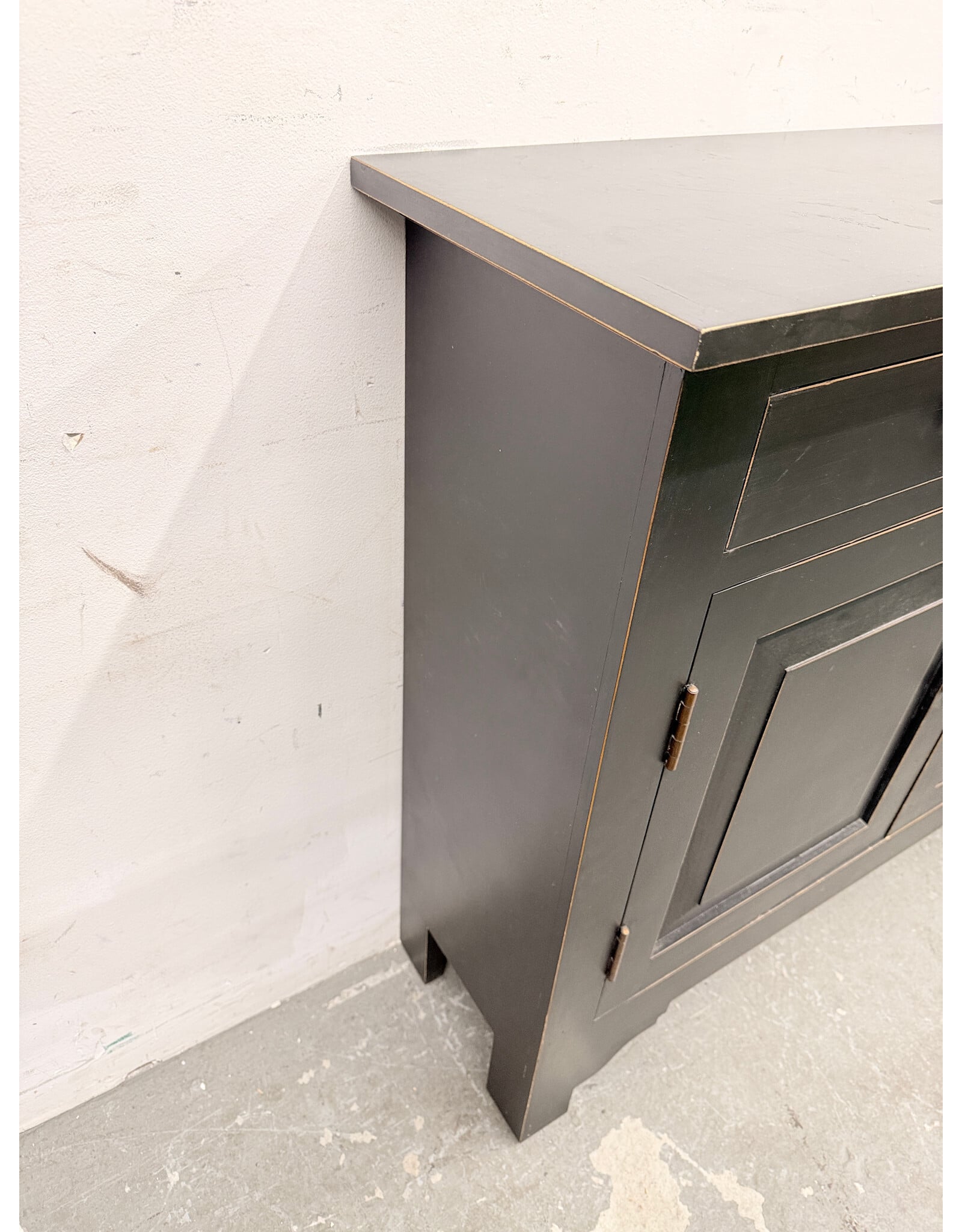 Modern Black Wooden Accent/Entryway Cabinet