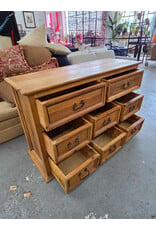 Farmhouse-Style Solid Pine Wood 8-Drawer Dresser