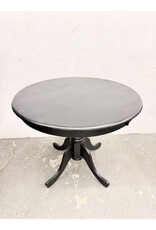 Modern Round Black Wood Dining Table