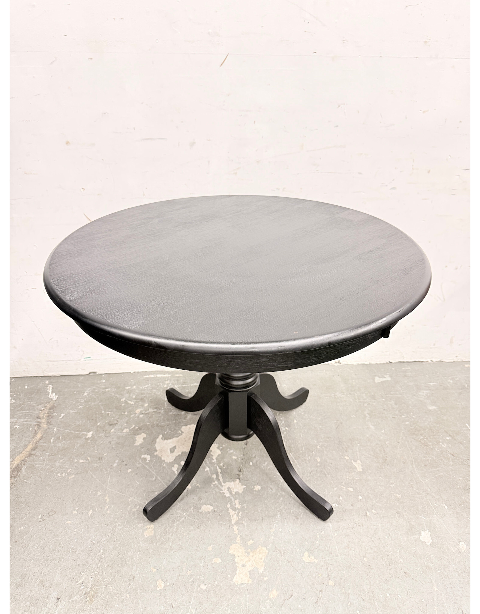 Modern Round Black Wood Dining Table