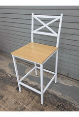 Cross-Back Stool by TMS Virginia