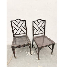 Vintage Chinese-Style Faux Bamboo Side Chair