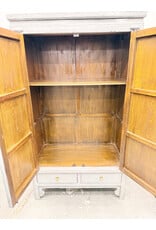 Chinese-Style Gray Wedding Armoire Cabinet