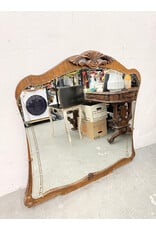 Vintage -Style Wooden Wall Mirror