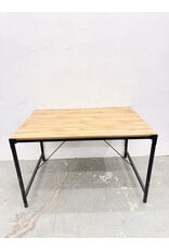 Rectangular Wooden-Top, Metal Frame Table