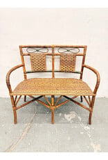 Palecek Rattan & Bentwood Settee Bench