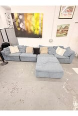 Modular U-Shaped Sectional Blue Sofa