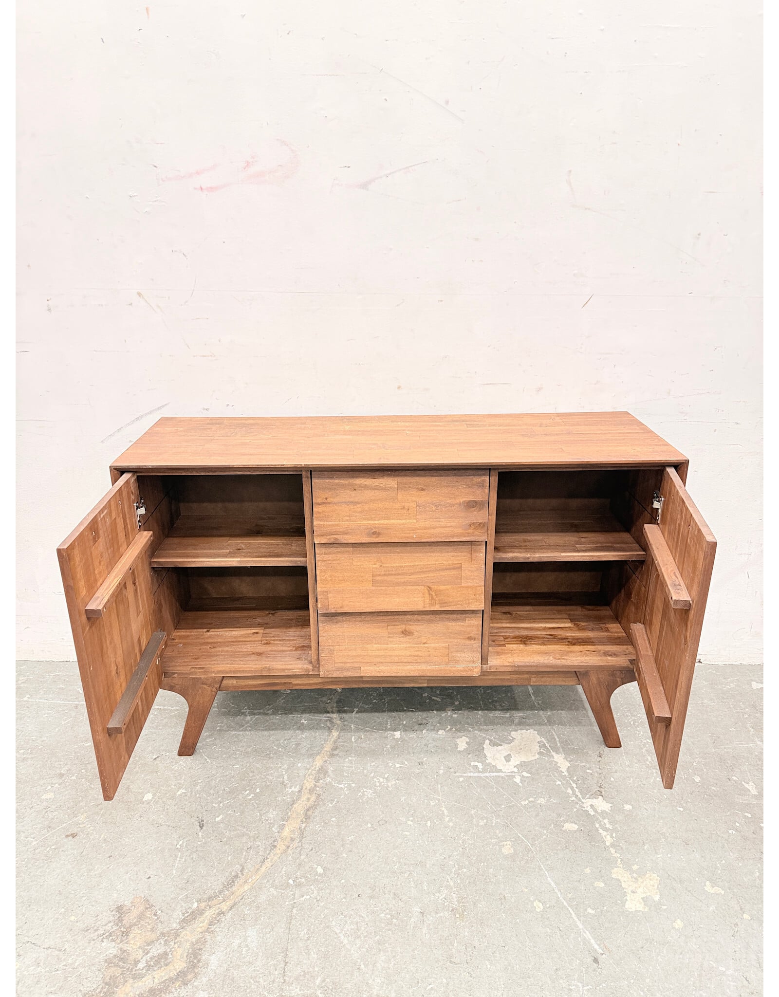 Sierra Mid-Century Modern Style 3-Drawer Wood Sideboard