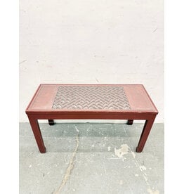 Chinese Red Lacquered Console with Glass Top