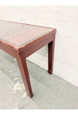 Chinese Red Lacquered Console with Glass Top