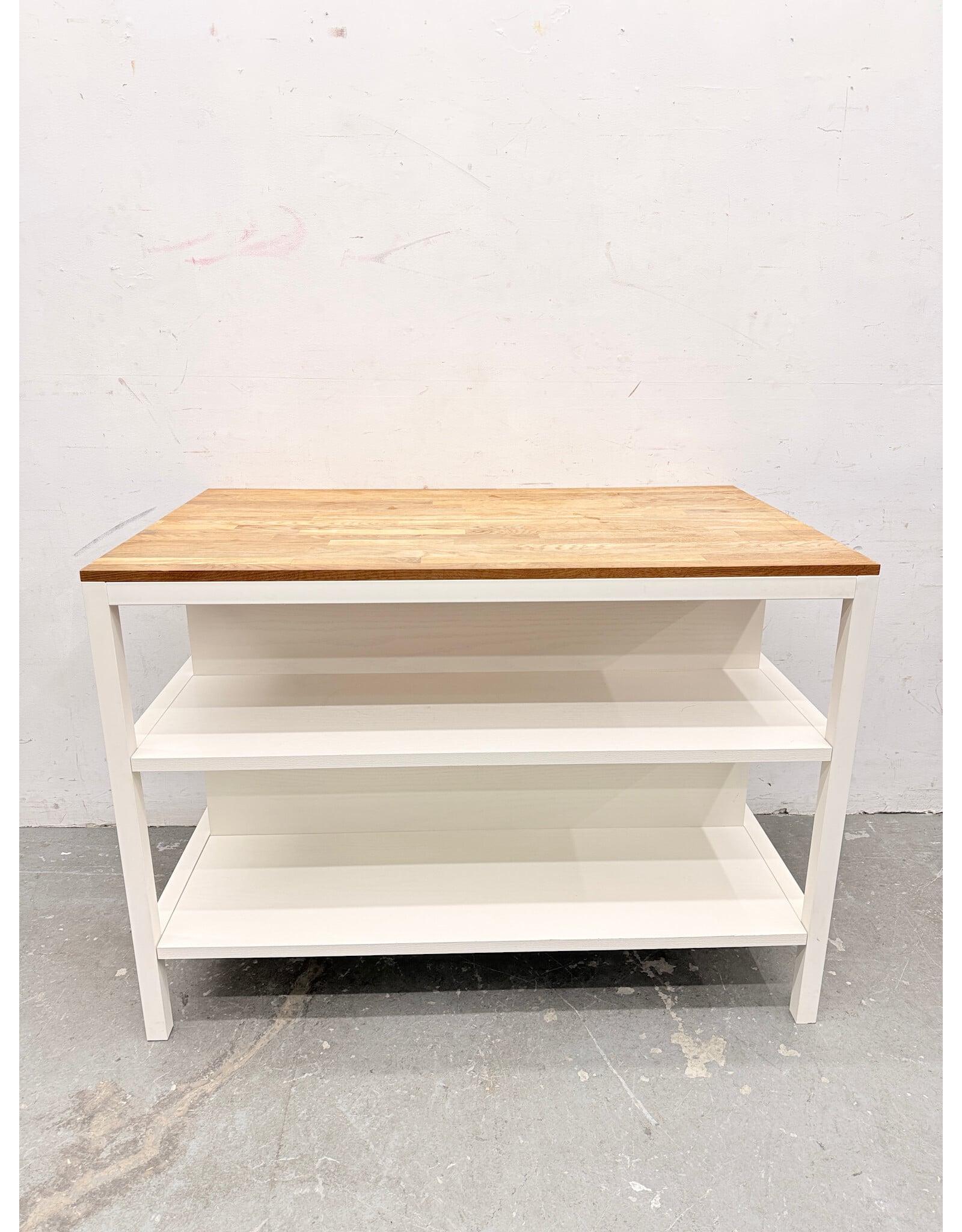 Modern Frame Kitchen Console, Butcher Block on Top by Williams Sonoma