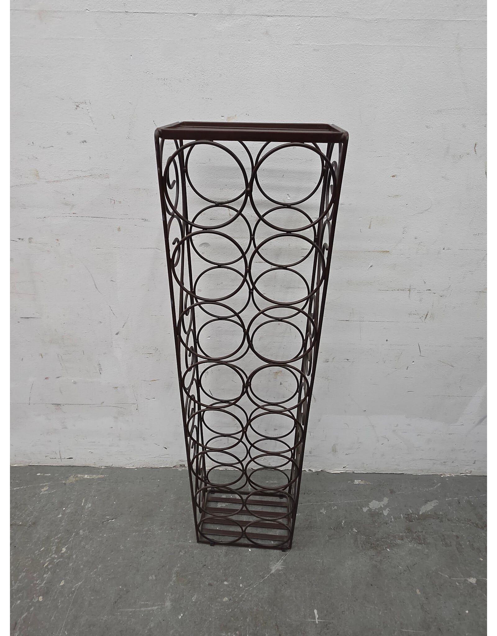 Mid Century Vintage Wrought Iron Wine Rack