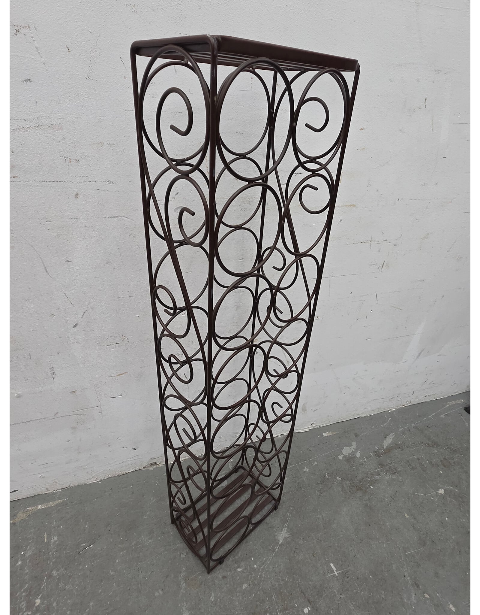 Mid Century Vintage Wrought Iron Wine Rack