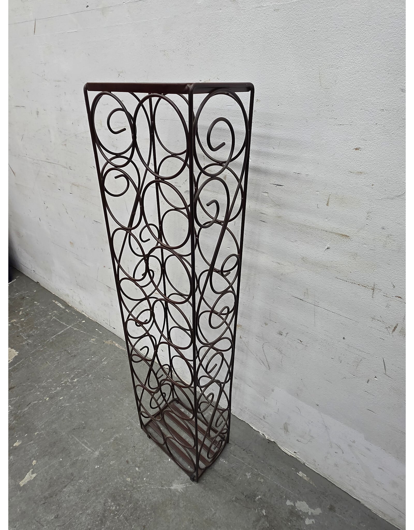 Mid Century Vintage Wrought Iron Wine Rack