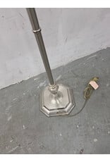 Traditional Metal Floor Lamp with Brushed Silver Finish