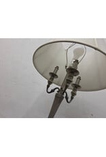 Traditional Metal Floor Lamp with Brushed Silver Finish