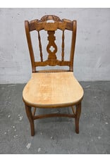 Vintage Wooden Chair with Clover-Shaped Cut-Out