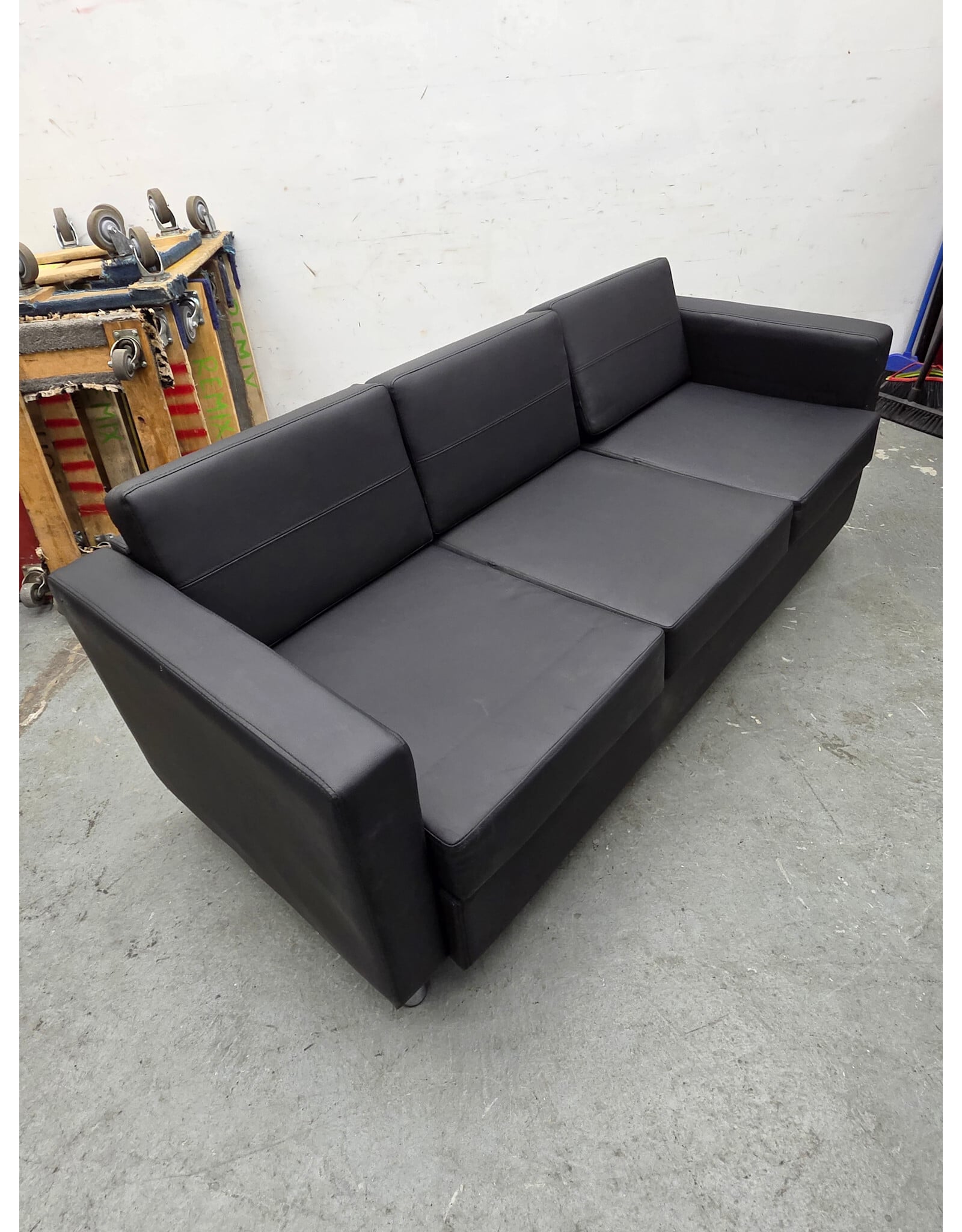 Desantiago Faux Leather Reception Sofa