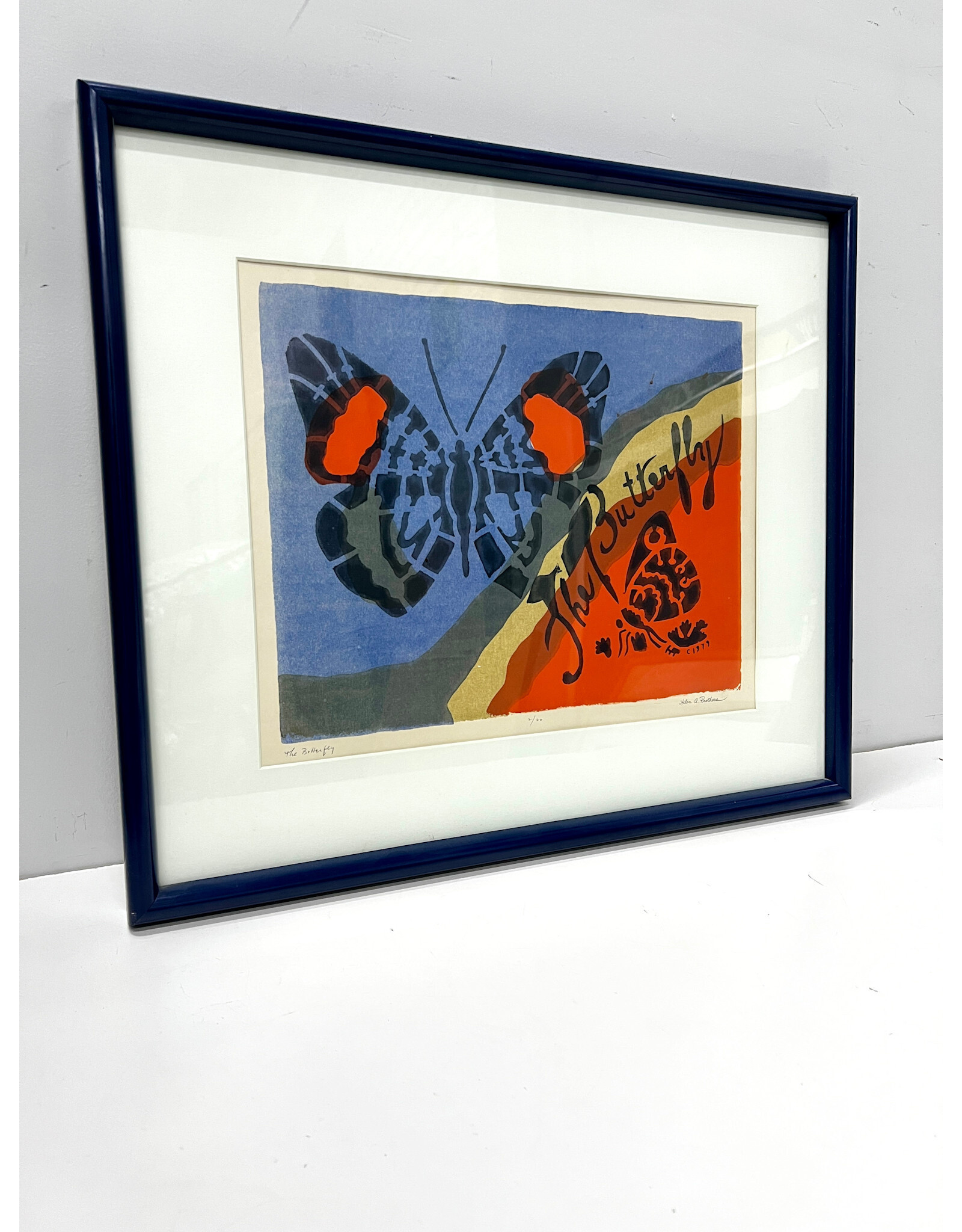 The Butterfly, framed print, sgnd Helen A. Prathers, 2/20