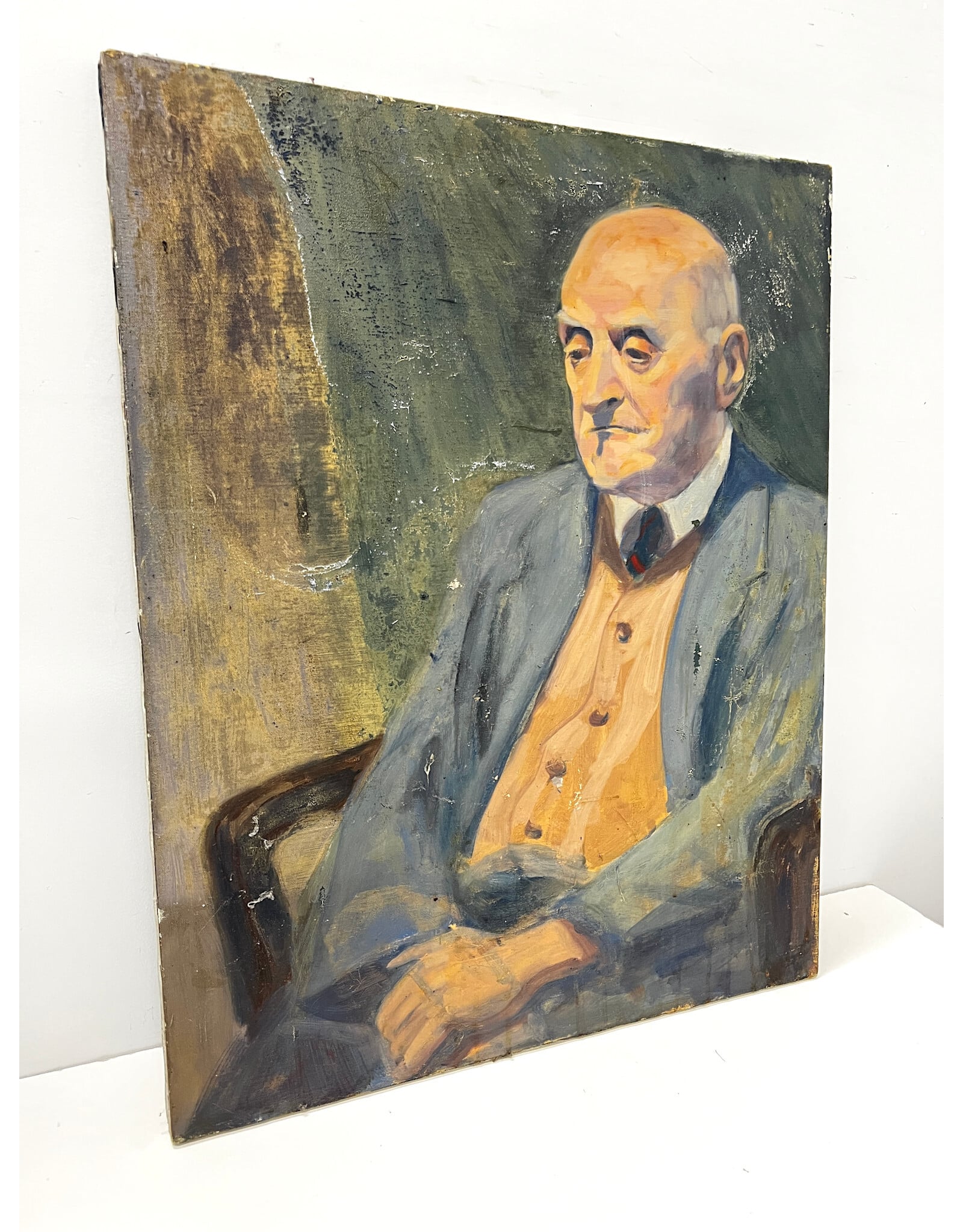 Portrait of a Man in A Suit on canvas