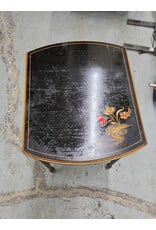 Vintage Chinoiserie Black Lacquer Side Table