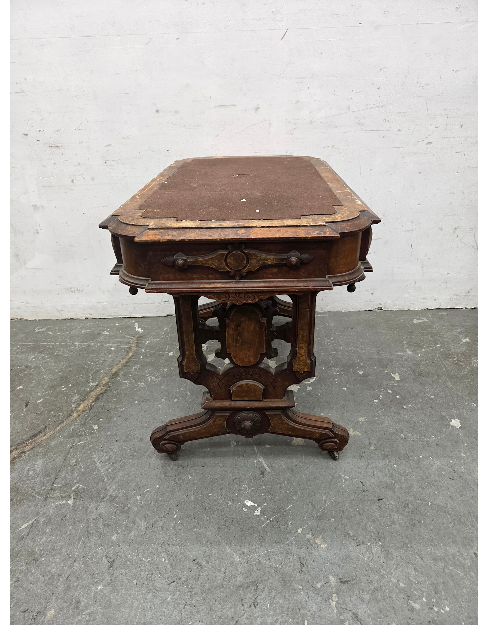 Victorian Renaissance Revival Library Desk