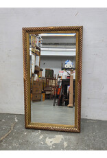 Rectangular Wall Mirror with Textured, Rope-Twist Frame