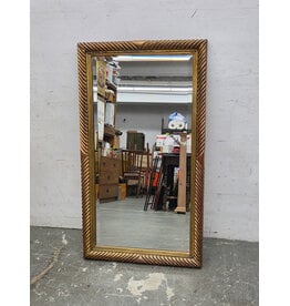 Rectangular Wall Mirror with Textured, Rope-Twist Frame