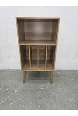 Oak Mid-Century Storage Cabinet with Solid Wood Legs