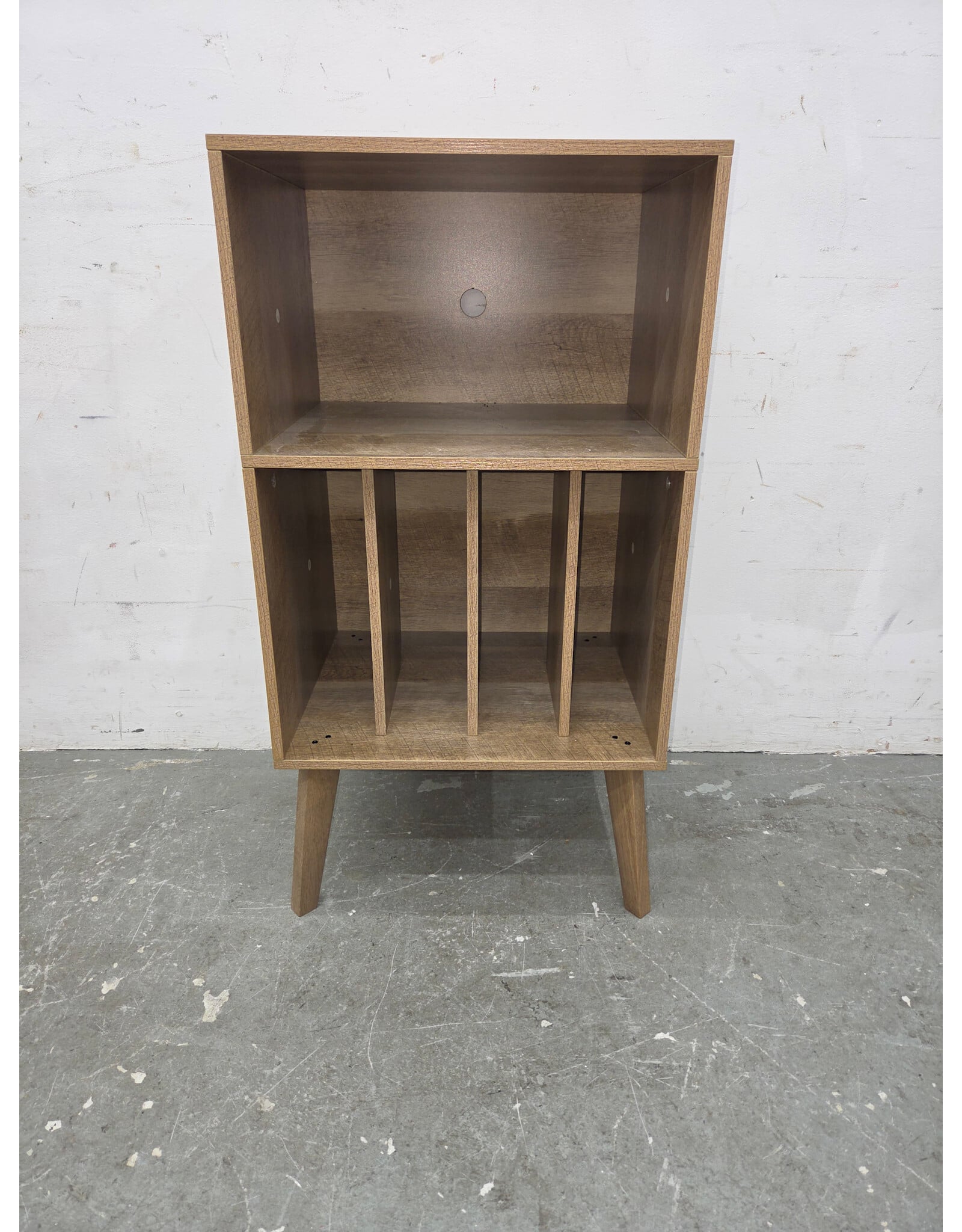 Oak Mid-Century Storage Cabinet with Solid Wood Legs