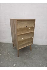 Oak Mid-Century Storage Cabinet with Solid Wood Legs