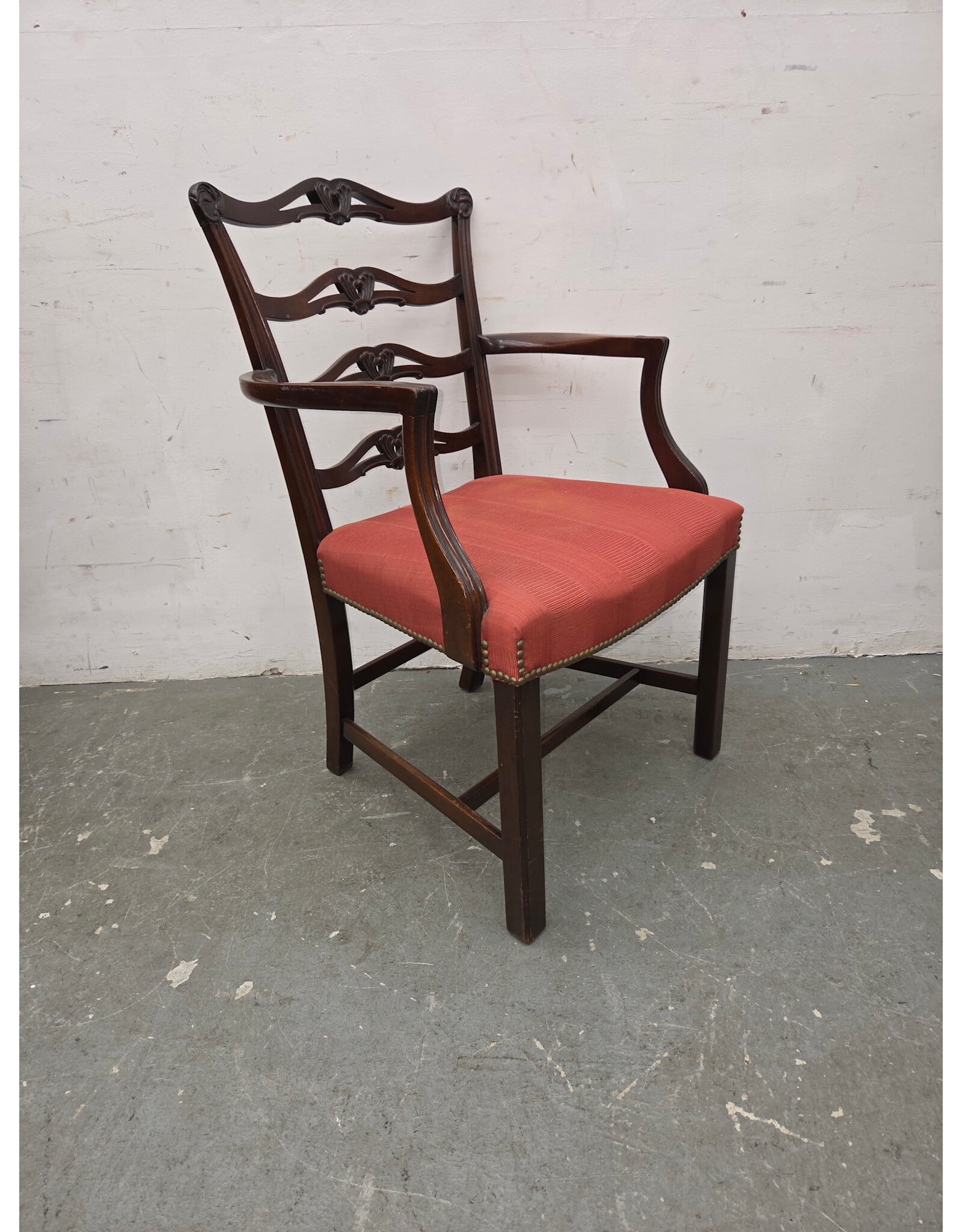 Antique George III-Style Mahogany Ribbon-Back Armchair