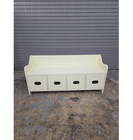 Boston Loft Furnishings Fletta Casual Antique White Storage Bench