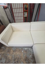 Modway Mingle Vegan Leather Sofa and Ottoman Set in White