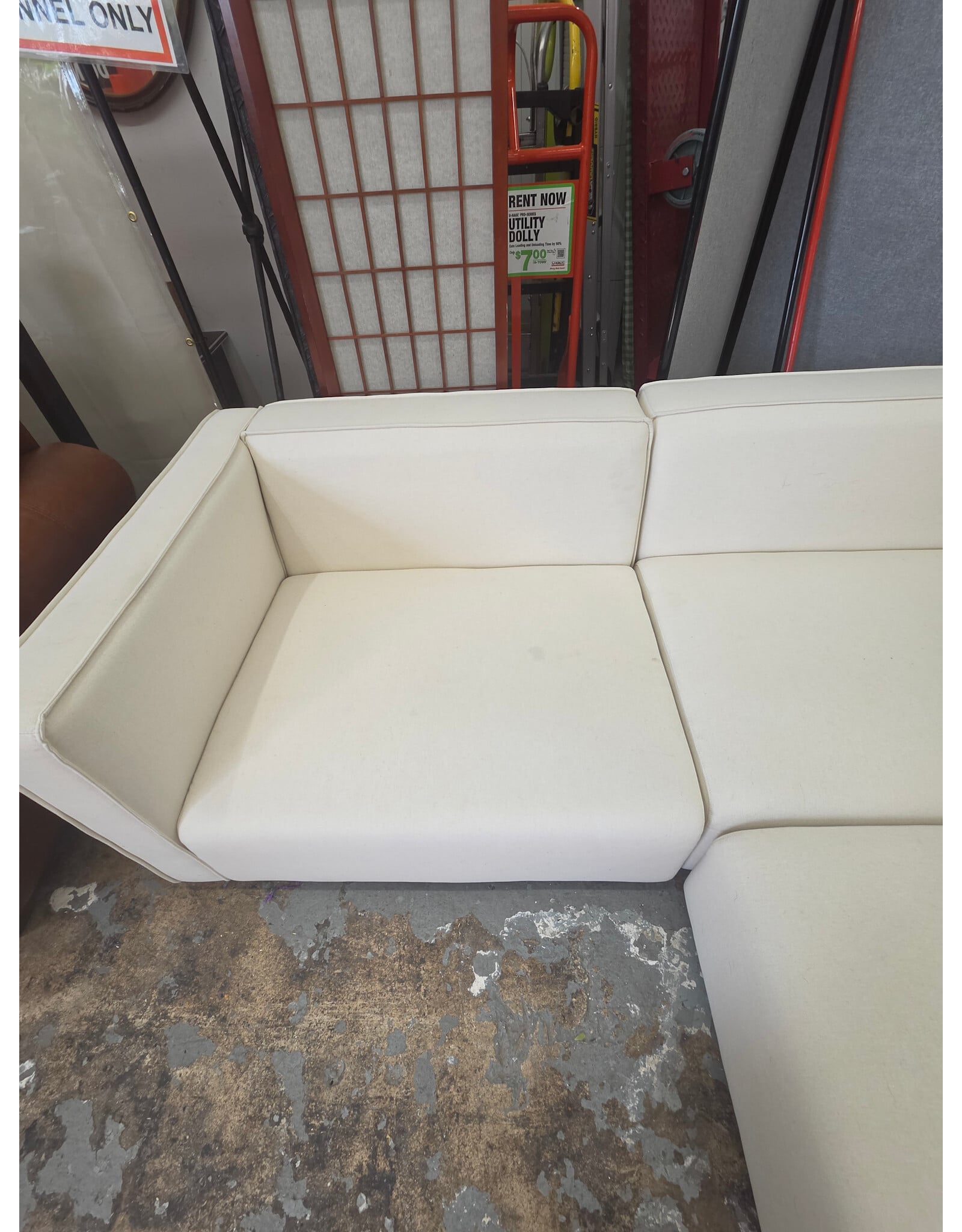 Modway Mingle Vegan Leather Sofa and Ottoman Set in White