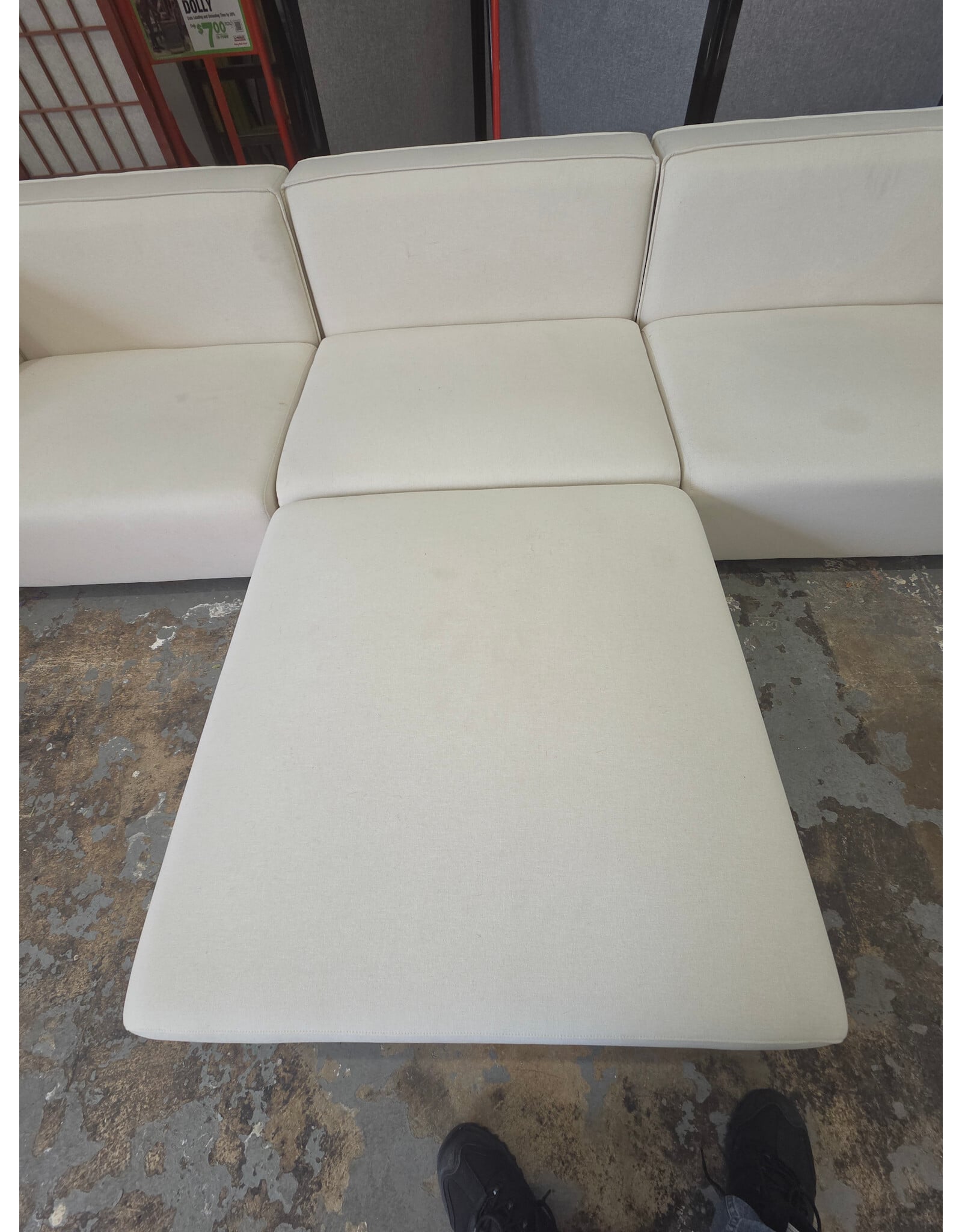 Modway Mingle Vegan Leather Sofa and Ottoman Set in White