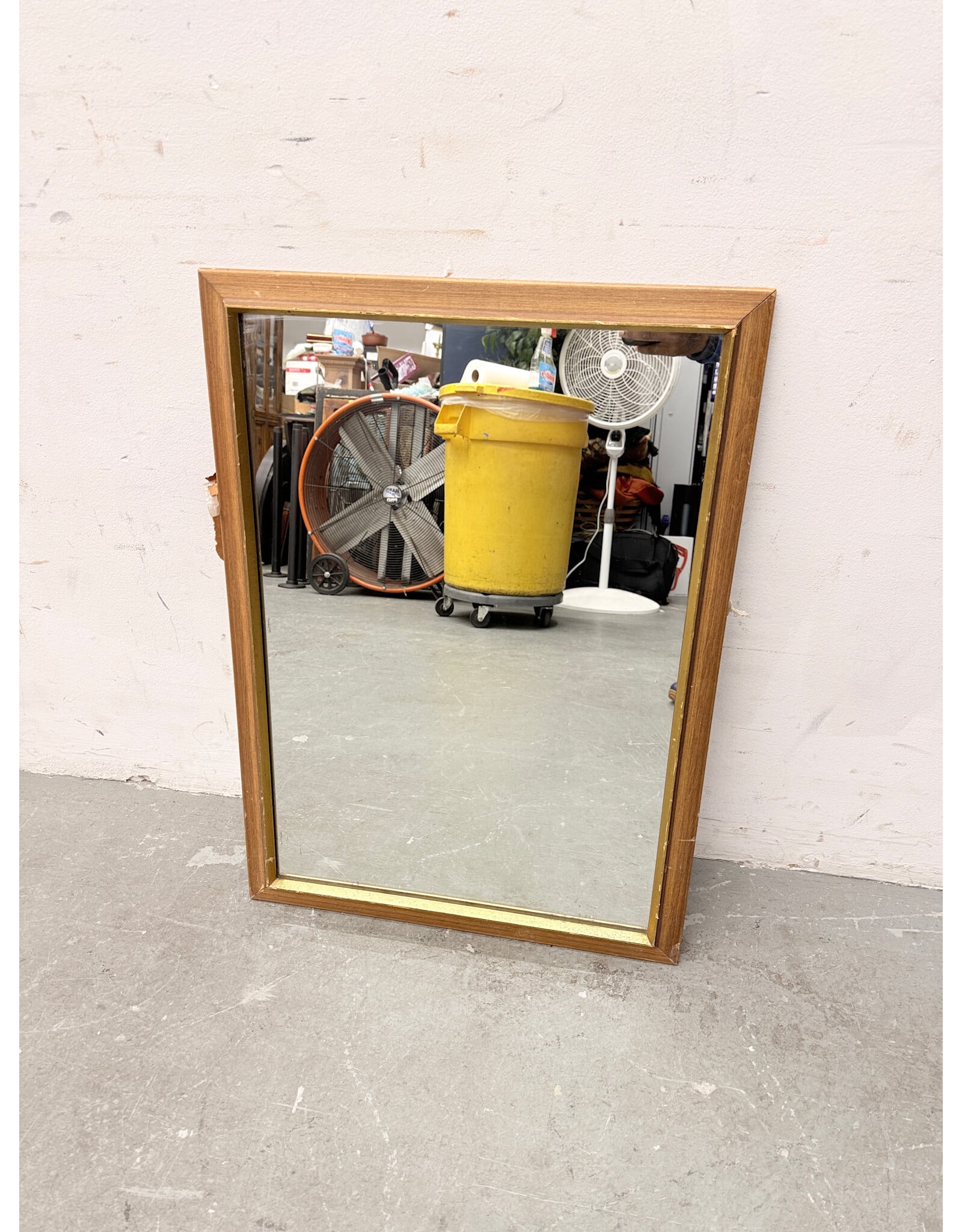 Wooden-Framed Wall Mirror