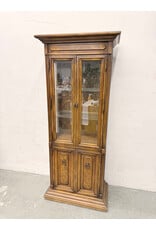 Traditional Carved Wood Curio Display Cabinet
