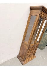 Traditional Carved Wood Curio Display Cabinet