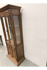 Traditional Carved Wood Curio Display Cabinet