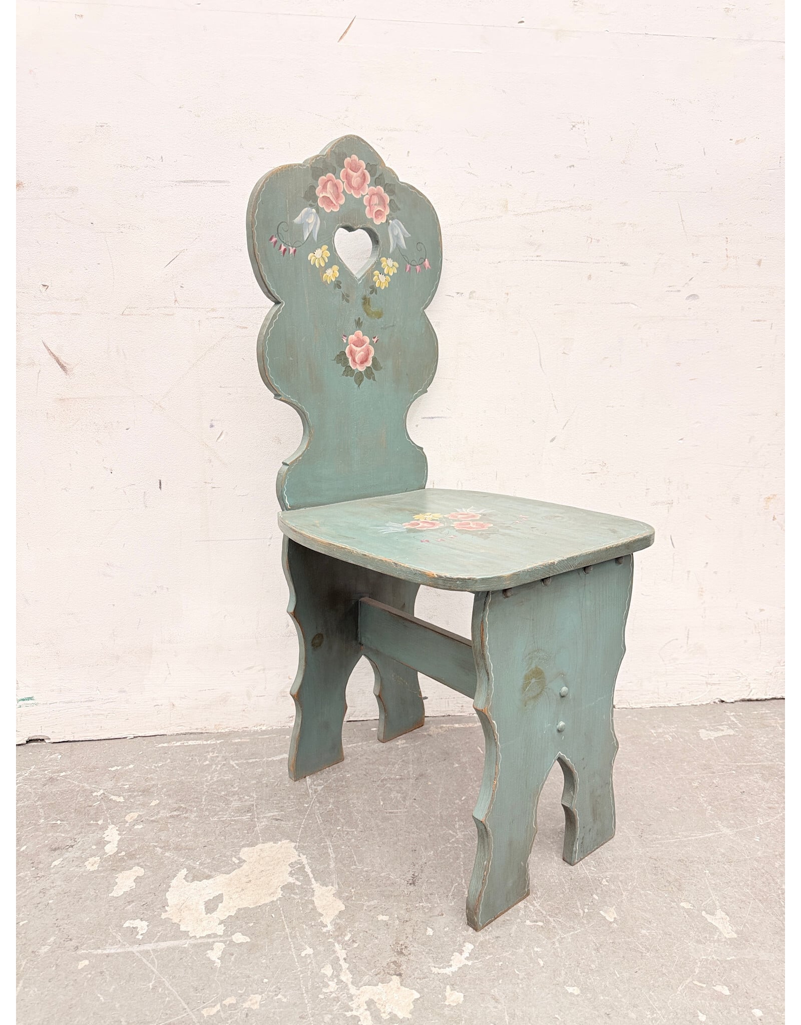 Antique-Style Hand Painted Wooden Side Chair