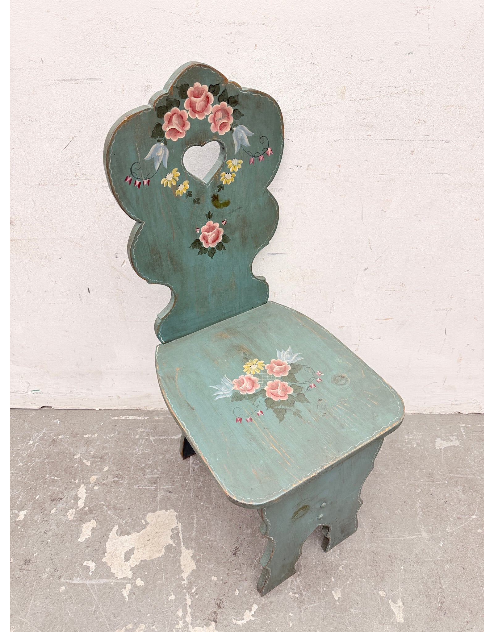 Antique-Style Hand Painted Wooden Side Chair
