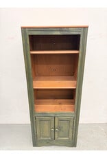 Rustic Open Bookcase with Storage Cabinet on the Bottom